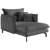 XXL-Sessel Lava Grau B: 111 cm - Schwarz/Grau, MODERN, Textil (111/101/167cm) - Livetastic