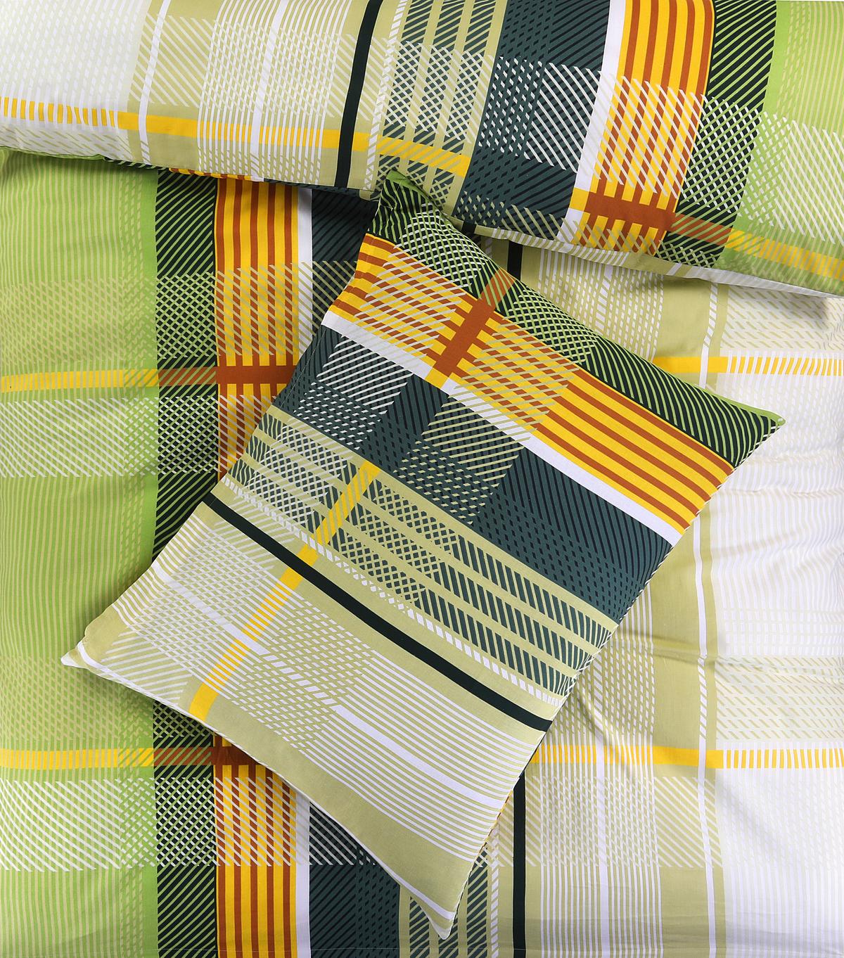 Ágyneműhuzat-garnitúra Ramona - sötétsárga/sötétzöld, Modern, textil - Luca Bessoni