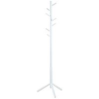 Kleiderständer Bremen Weiß Holz 6 Haken H: 176 cm - Weiß, Trend, Holz (51/176/45cm) - MID.YOU