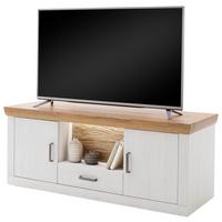 Lowboard Madrid B: 154 Cm Eiche Dekor/pinienfarben - Eichefarben/Schwarz, Design, Holzwerkstoff (154/62/50cm) - MID.YOU