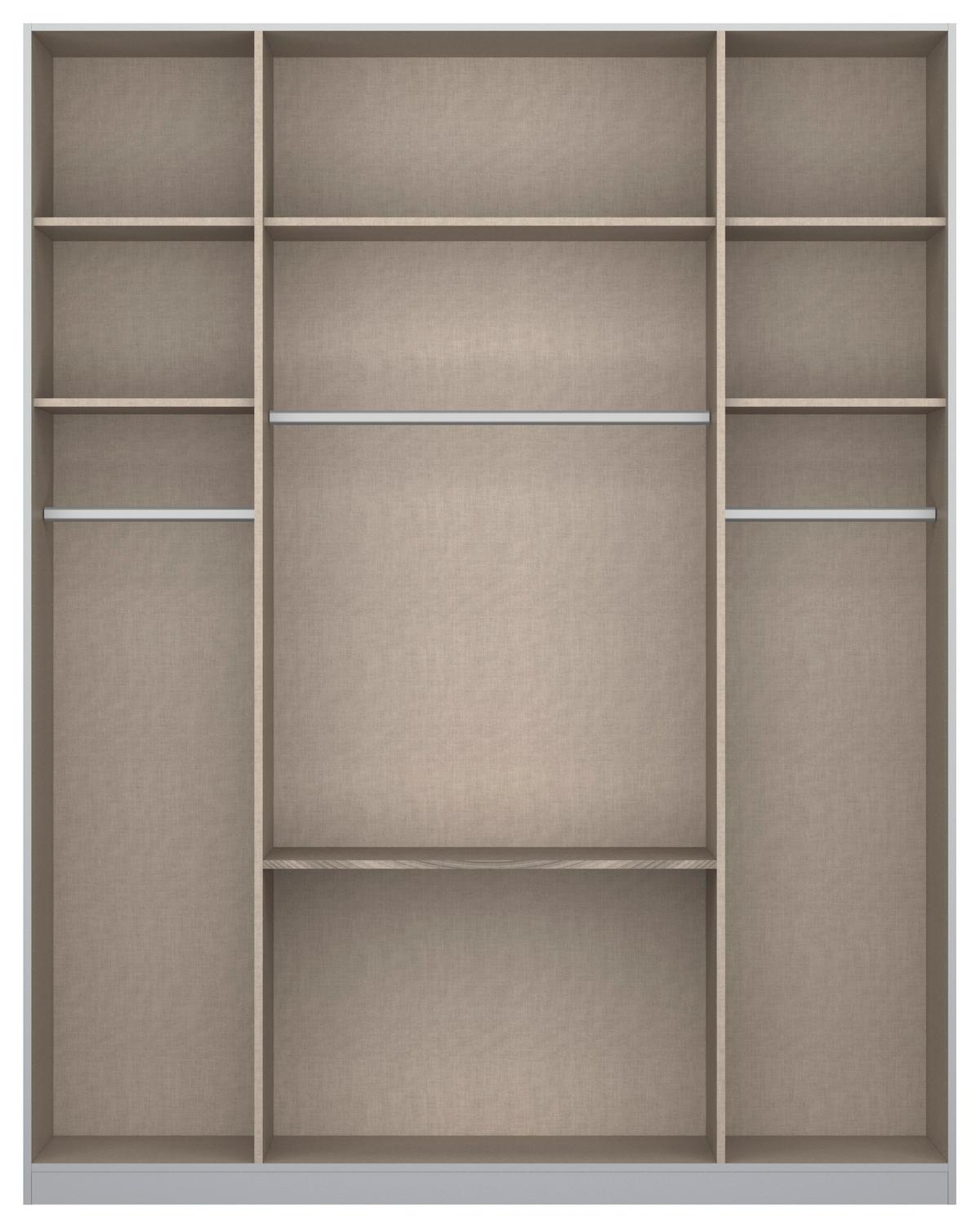 Drehtürenschrank M. Schubladen 181 Cm Alabama Extra Hellgrau - Hellgrau/Eiche Artisan, MODERN, Holzwerkstoff (181/229/54cm)
