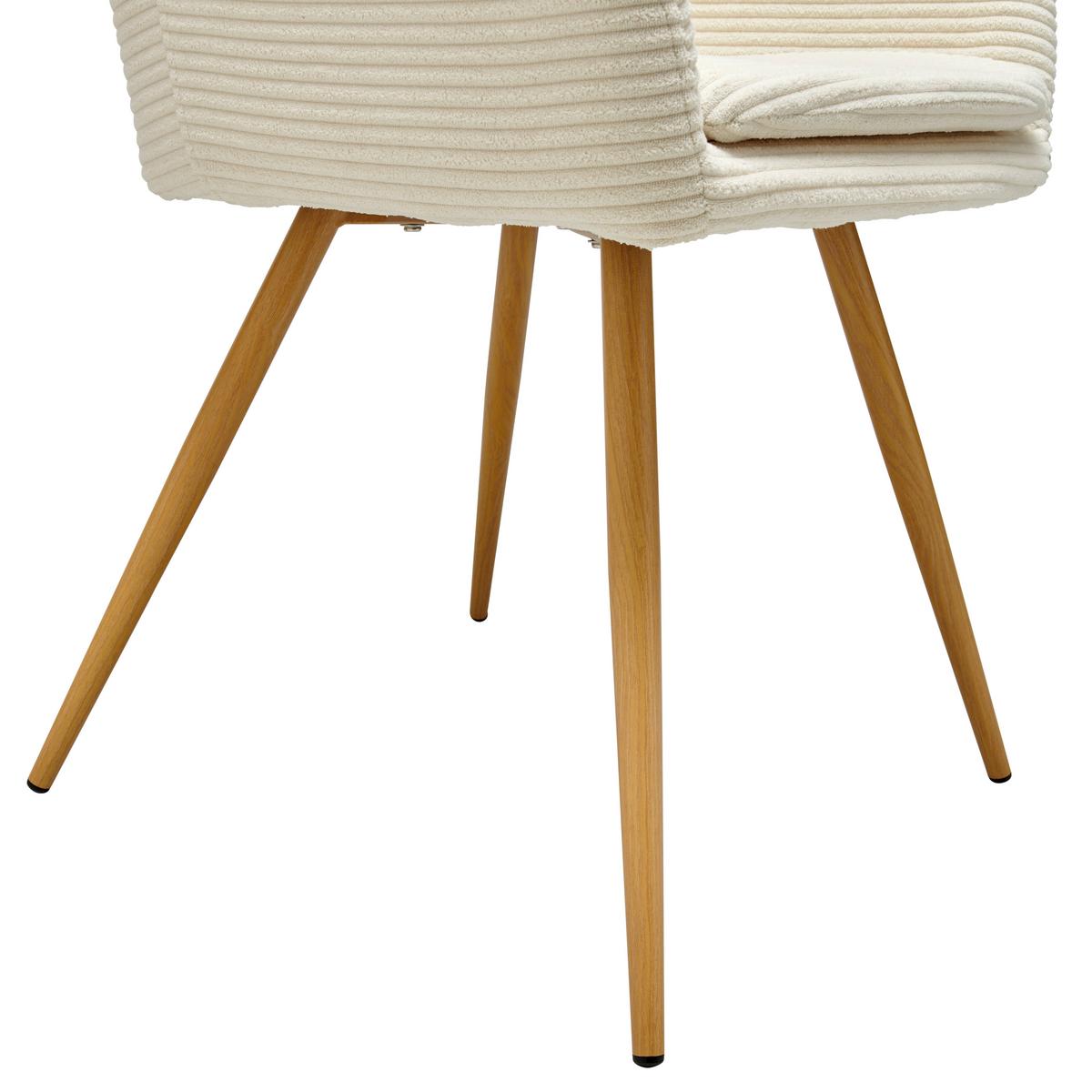 Armlehnstuhl Cardiff - Beige/Naturfarben, LIFESTYLE, Textil/Metall (57/83/62cm) - MID.YOU