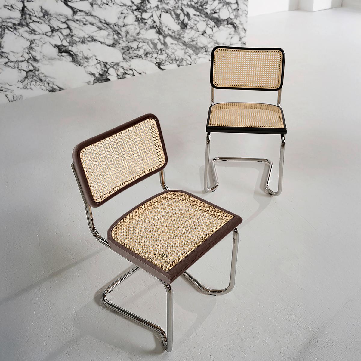 Schwingstuhl Skagen - Chromfarben/Schwarz, KONVENTIONELL, Holz/Metall (52/81/59cm) - Livetastic