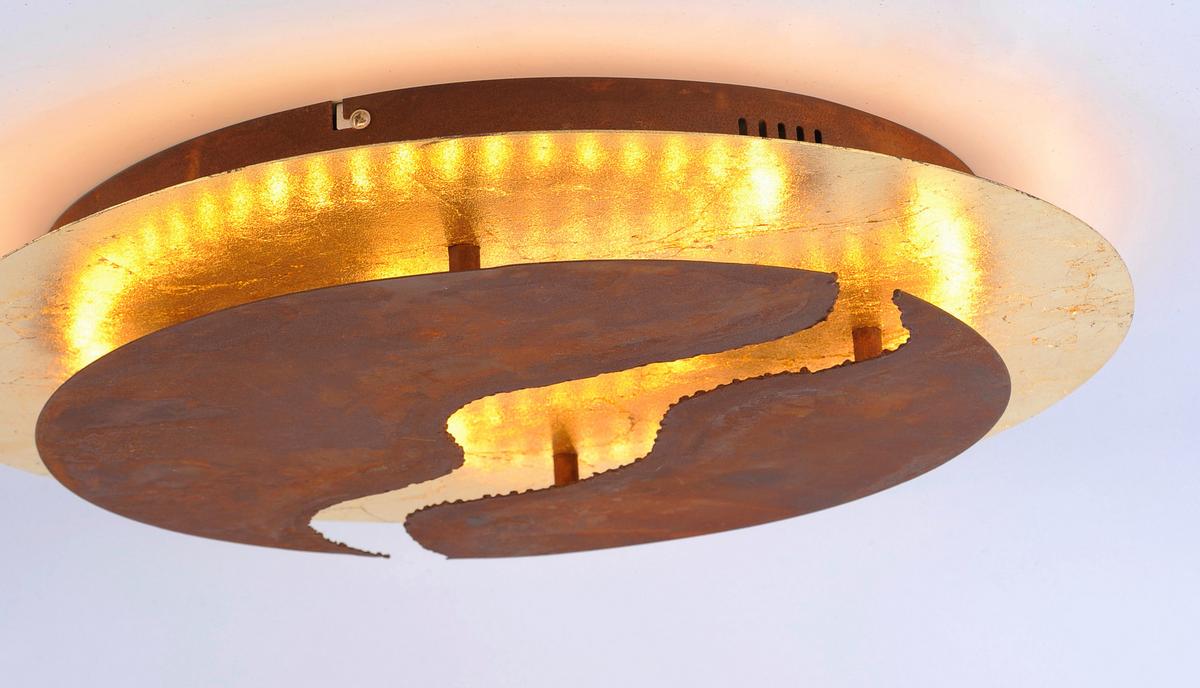 LED-Deckenleuchte 6983-48 Nevis - Rostfarben/Goldfarben, LIFESTYLE, Metall (50/50/8cm) - Paul Neuhaus