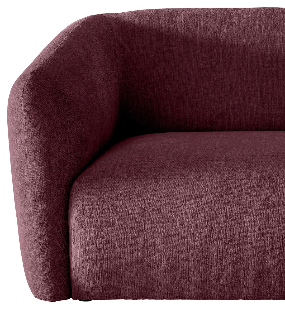 Ecksofa Jesi, Bordeaux S: 238x107 Cm - Bordeaux/Schwarz, MODERN, Textil (238/107cm) - Livetastic