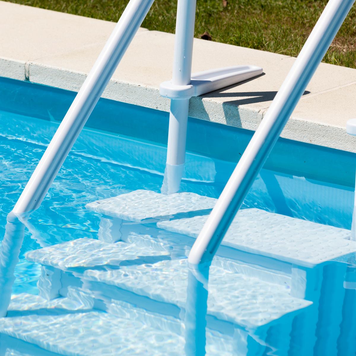 Poolleiter Leiter - Weiß, KONVENTIONELL, Kunststoff (92/206/80cm) - Gre