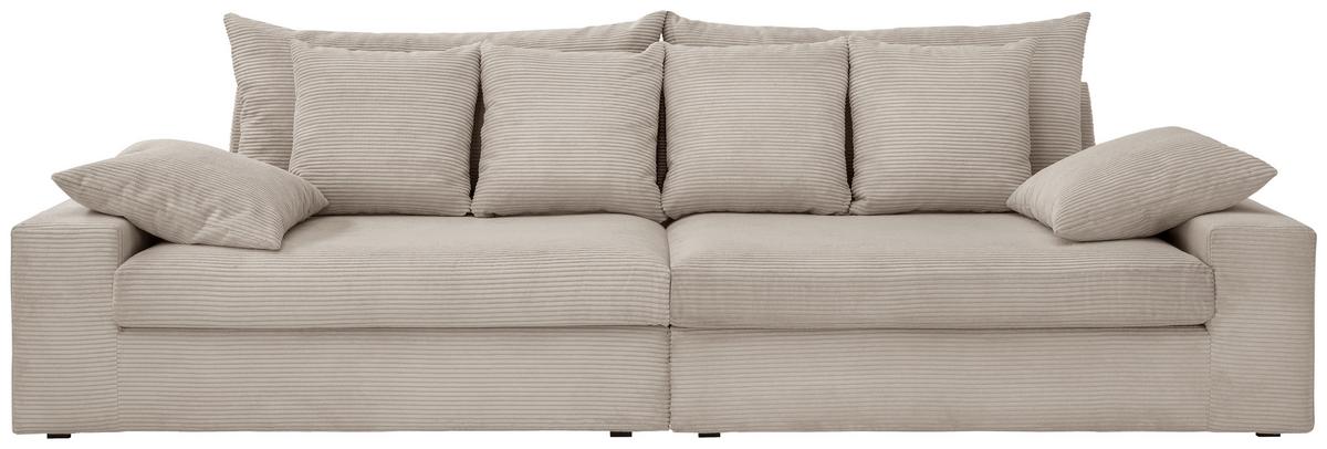 Viersitzer-sofa Avellino Beige B: 308 Cm - Beige/Schwarz, MODERN, Textil (308/80/140cm) - Livetastic