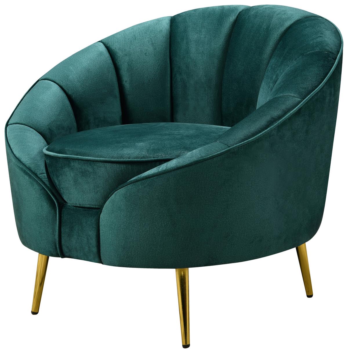 Fotel Stella - zöld, Design, textil/fa (87/76/82cm) - Livetastic