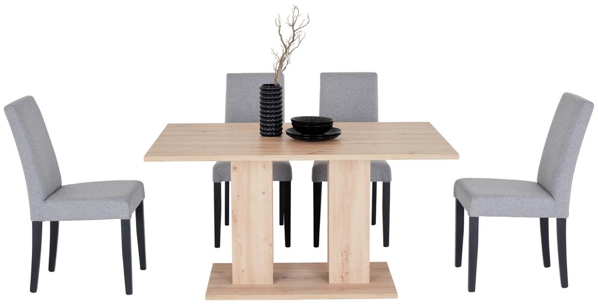 Étkezőasztal Aron 138 - fekete/Artisan tölgy, Konventionell, faalapú anyag (138/74/90cm)