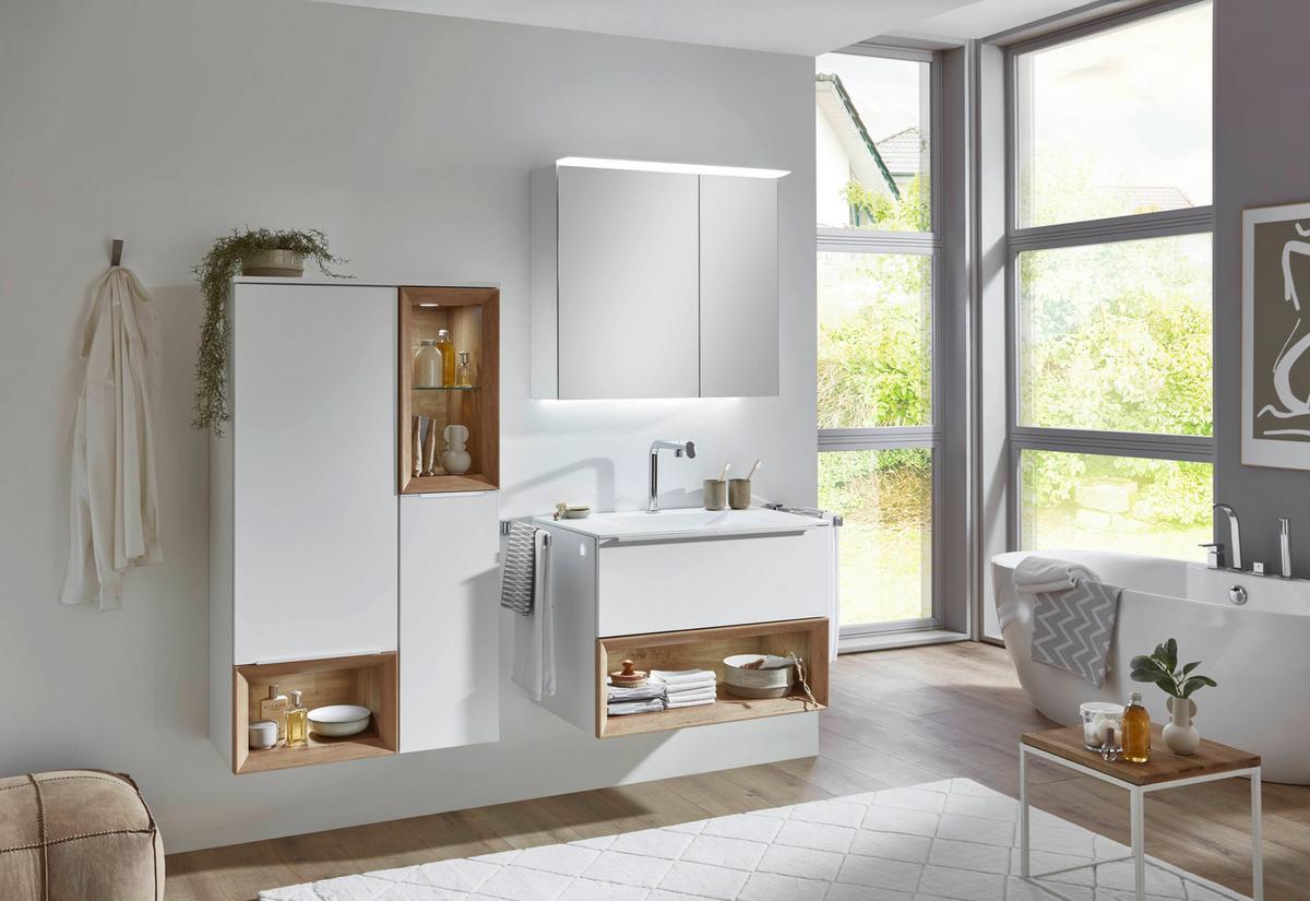 TV-Element Las Vegas Weiß B: 160 cm - Sandfarben/Weiß, MODERN, Holzwerkstoff (160/36/37cm) - Vertico
