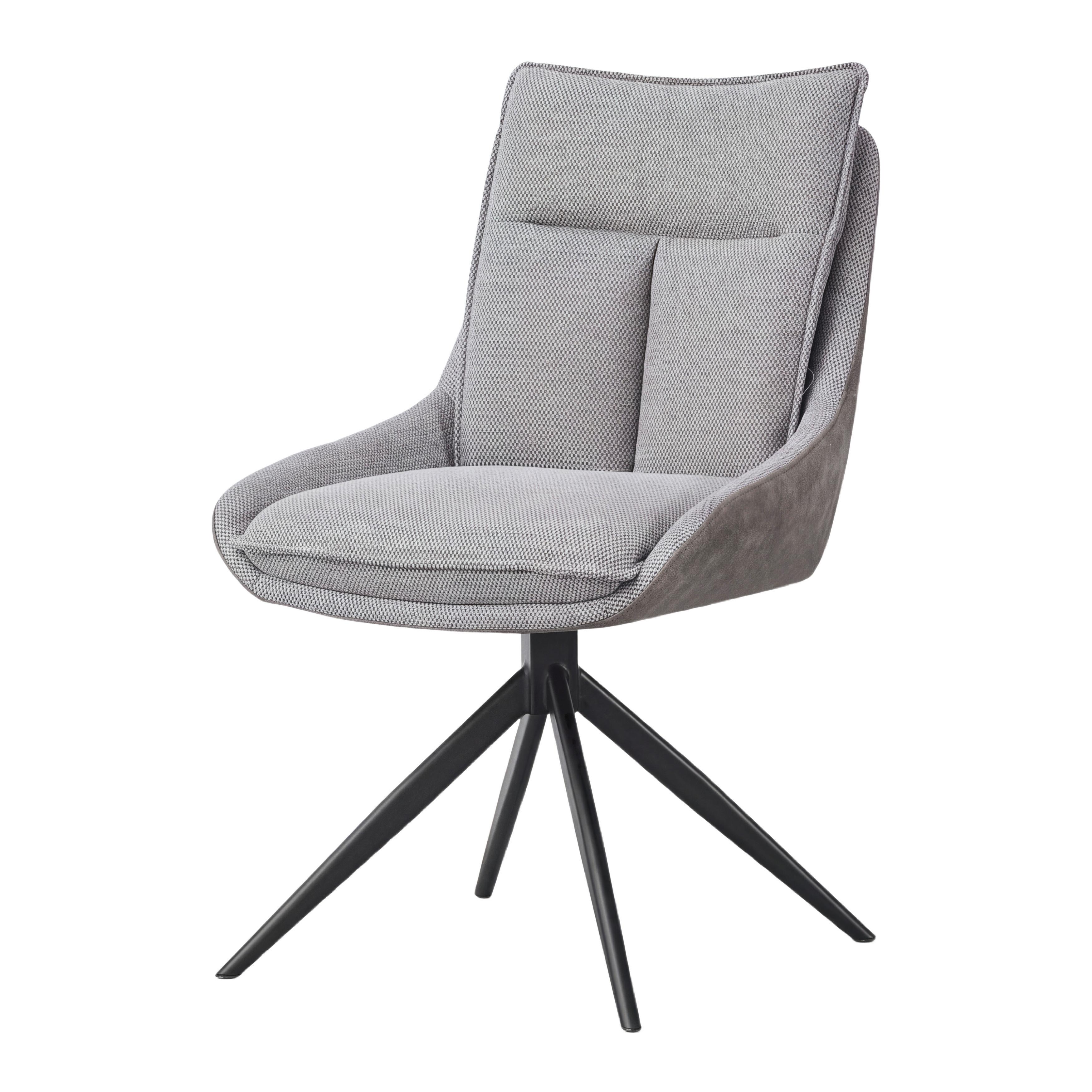 Armlehnstuhl Emilia II Webstoff braun, B: 60cm - Schwarz/Braun, MODERN, Holz/Textil (60/88/65cm)