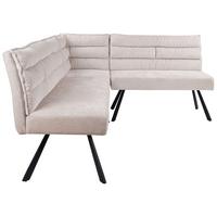 Eckbank YURi Beige, Schenkel: 176x214 cm - Beige/Schwarz, LIFESTYLE, Textil/Metall (176-214/68/88cm) - Livetastic