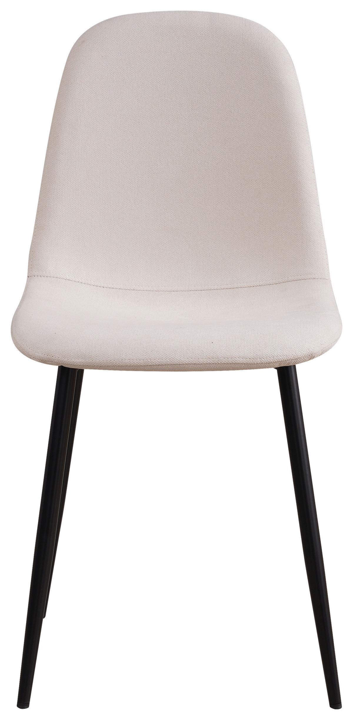 Stuhl Lola Bezug: Mikrofaser Creme 4er-Set - Creme/Schwarz, Basics, Textil/Metall (43/85/54cm) - P & B