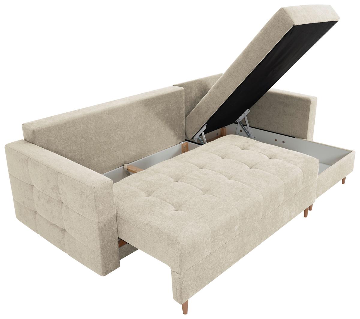 Ecksofa Asti Creme S: 232x141 cm - Creme, Design, Textil (232/141cm) - MID.YOU