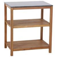 Outdoorküche L19598 - Schwarz/Akaziefarben, MODERN, Holz/Stein (75/87/52cm) - Siena Garden