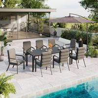 Gartensessel Bogota - Dunkelgrau, Trend, Textil/Metall (59.5/92/69.5cm) - Beldano