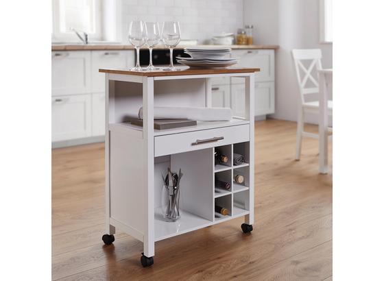 Servírovací Vozík Ilse - farby dubu/biela, Moderný, kov/drevo (65/79/35cm) - Modern Living Servírovací Vozík Ilse - farby dubu/biela, Moderný, kov/drevo (65/79/35cm) - Modern Living