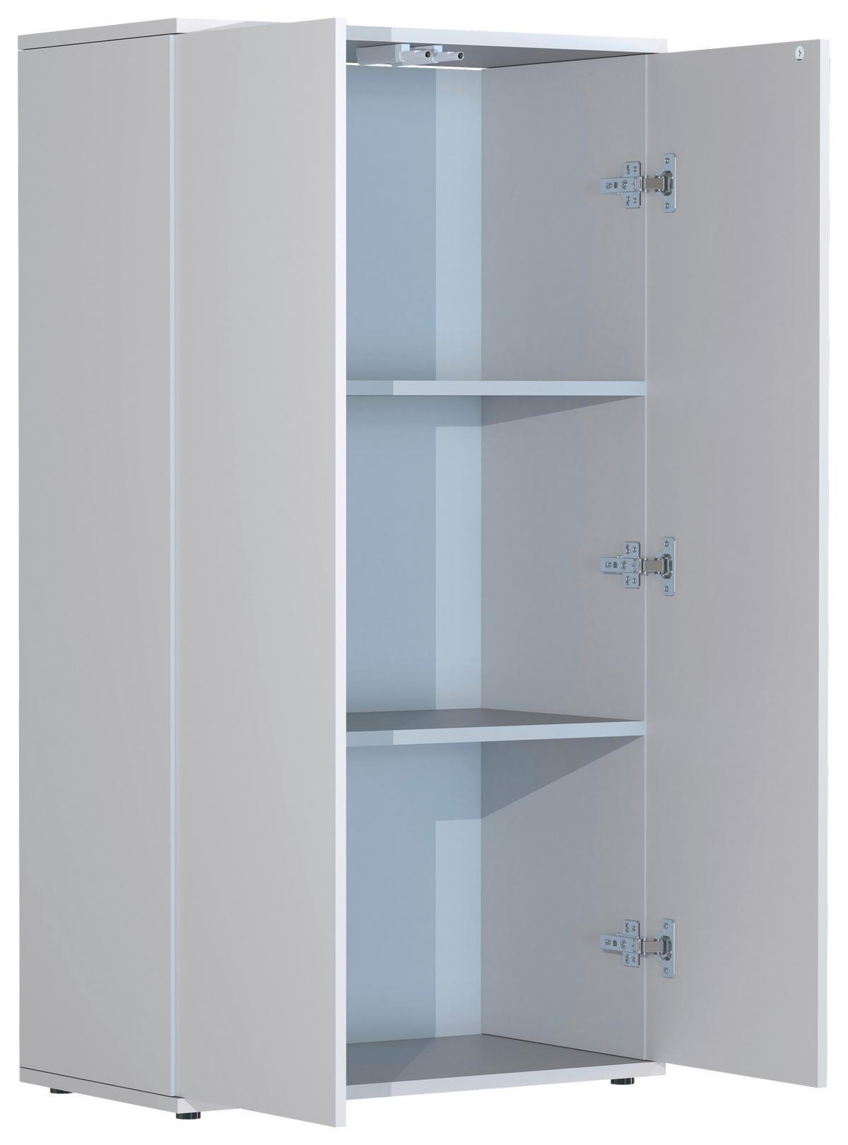 Kommode Dalrosa Weiß - Anthrazit/Weiß, MODERN, Holzwerkstoff (60/108/32cm) - MID.YOU