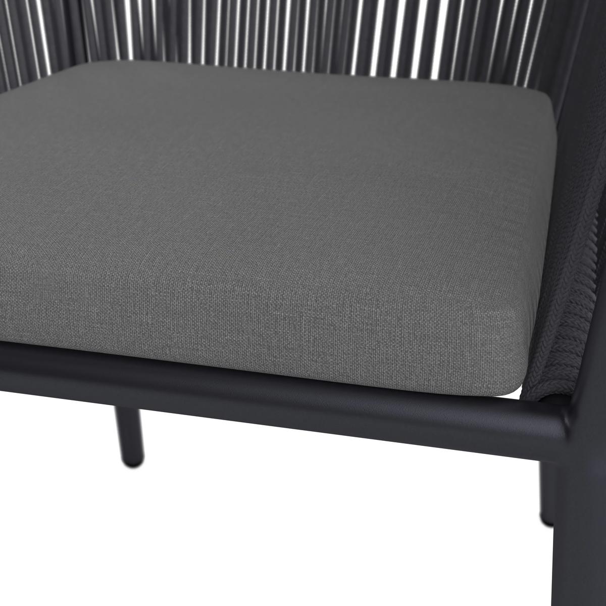 Sada zahradních křesel BENICIA - šedá/tmavě šedá, Moderní, kov/textil (56/76/65cm) - Bessagi Garden