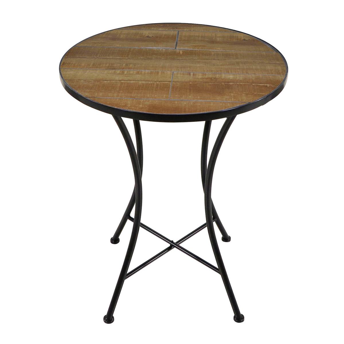 Gartenset Amelie Wood Style - Schwarz/Braun, Basics, Keramik/Metall (60/75cm) - Ambia Garden