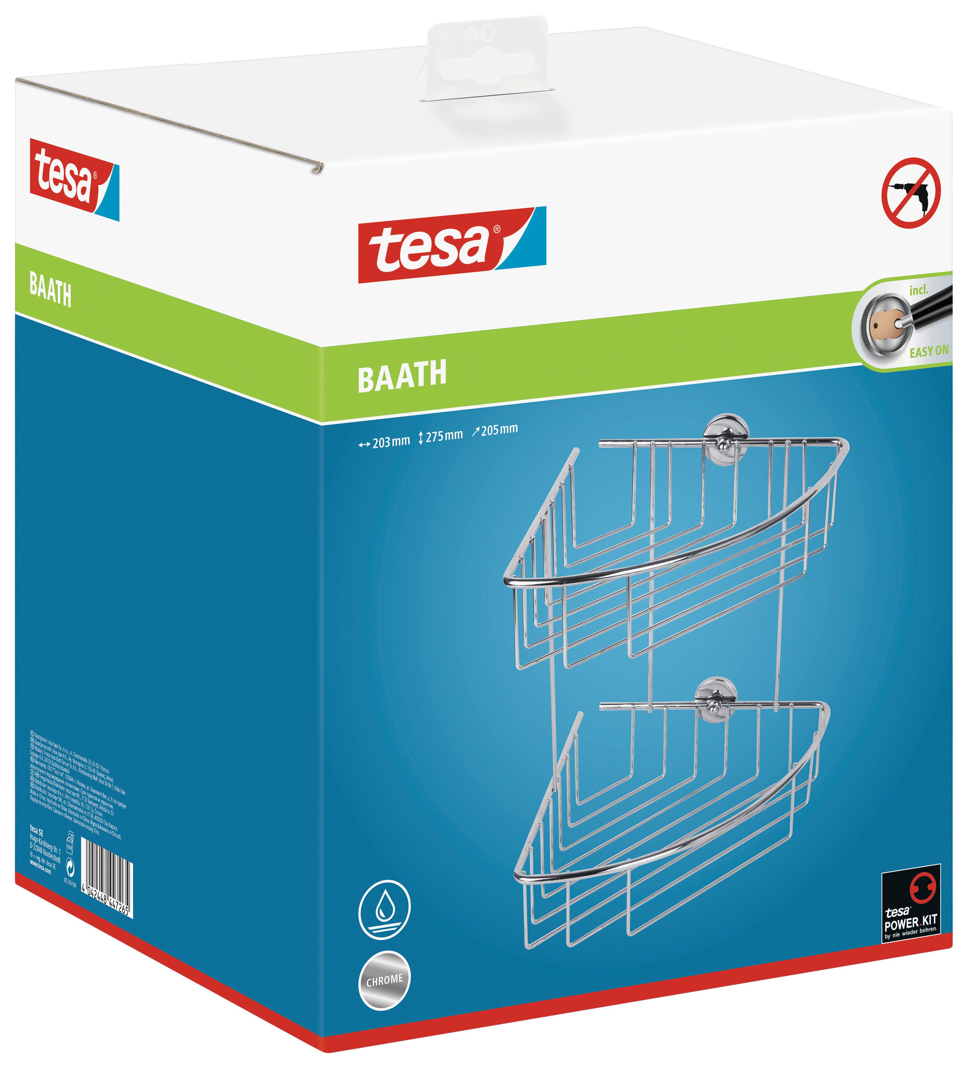 Eckregal 2 Ablagen 22,7x26,6cm Baath - Chromfarben, MODERN, Metall (22,7/26,6/21,4cm)