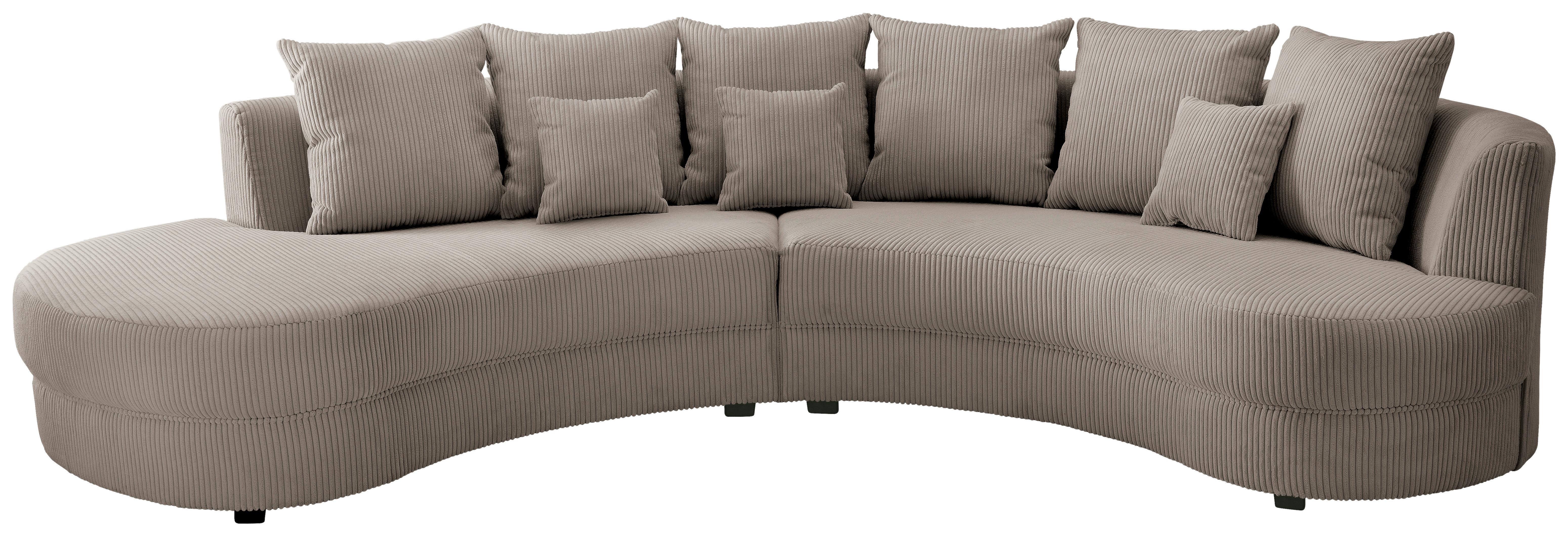 Wohnlandschaft Limoncello Graubraun S: 160/300 Cm - Graubraun/Schwarz, Design, Textil (160/300cm) - Livetastic