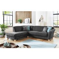 Ecksofa Gotland schwarz mit Bettkasten, 212x257 cm - Schwarz/Naturfarben, KONVENTIONELL, Textil (212/257cm) - Sit & More