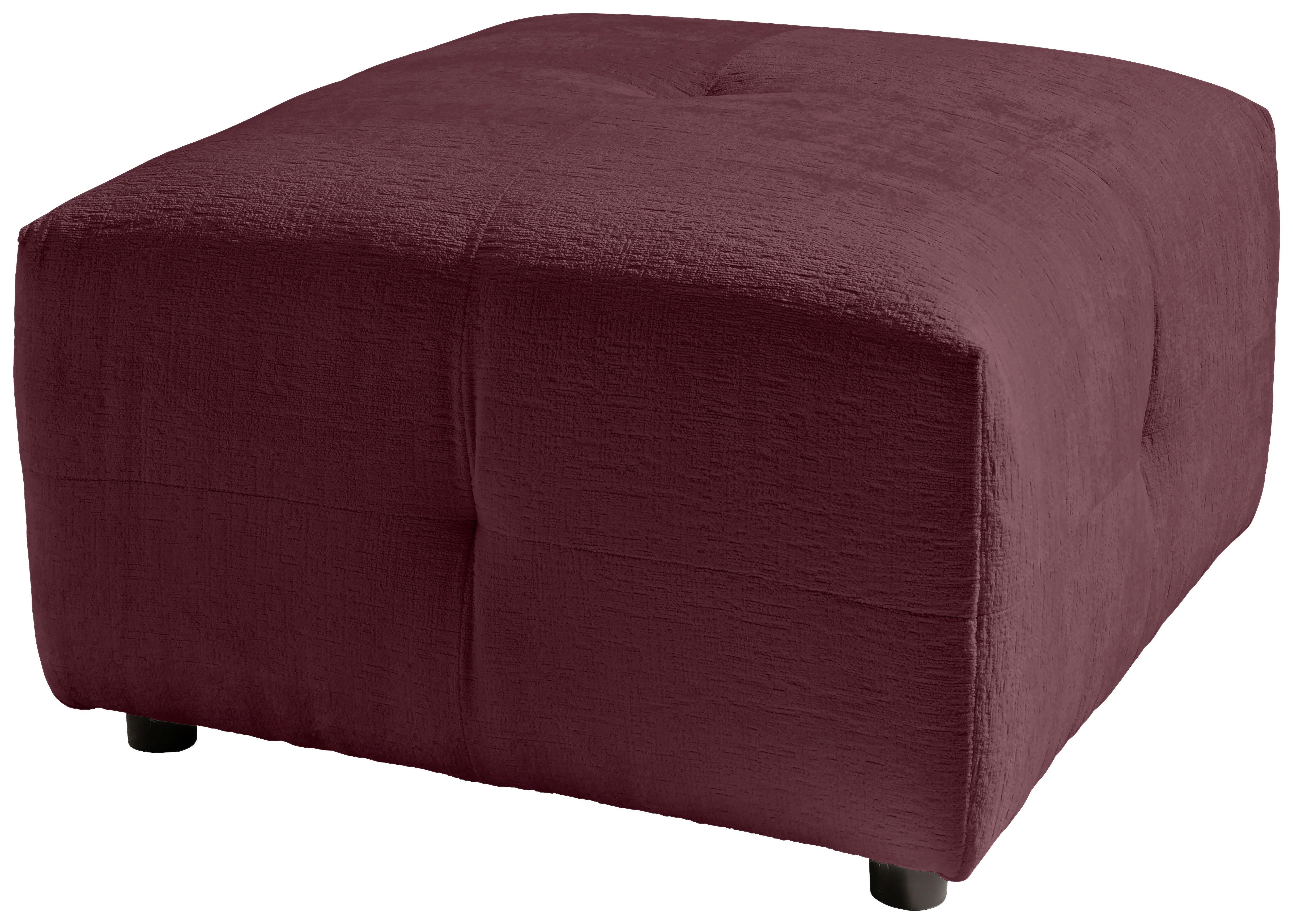 Hocker Velice, Bordeaux B: 72 Cm - Bordeaux/Schwarz, Design, Textil (72/44/72cm) - Livetastic
