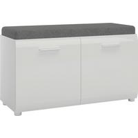 Garderobenschrank Merano Weiß B: 96 cm - Schwarz/Grau, MODERN, Holzwerkstoff/Textil (96/56,3/39cm)