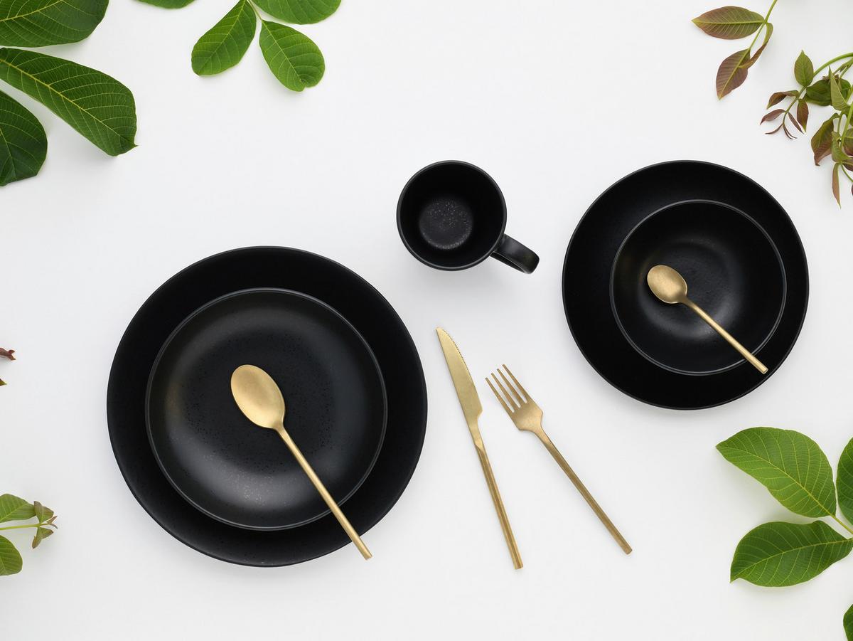 Kombiservice Magic Black Coupe 20--Teilig., Schwarz - Schwarz, Basics, Keramik - Creatable