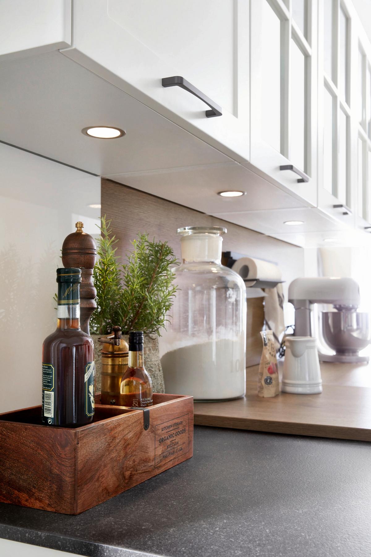 Einbauküche Neapel Frei Planbar Landhausstil - Eichefarben/Schwarz, MODERN, Holzwerkstoff - Vertico