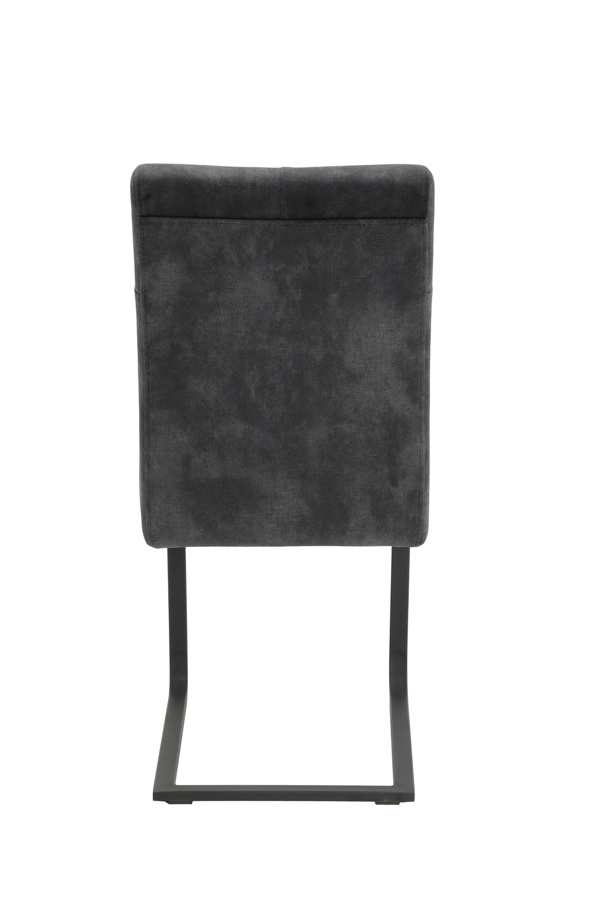 Stolička LUISE - antracitová, Modern, kov/textil (64/90,5/42,5cm) - Mömax