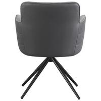 Armlehnstuhl Mia Webstoff Grau, B: 58 Cm - Schwarz/Grau, KONVENTIONELL, Textil/Metall (58/82/64cm) - MID.YOU