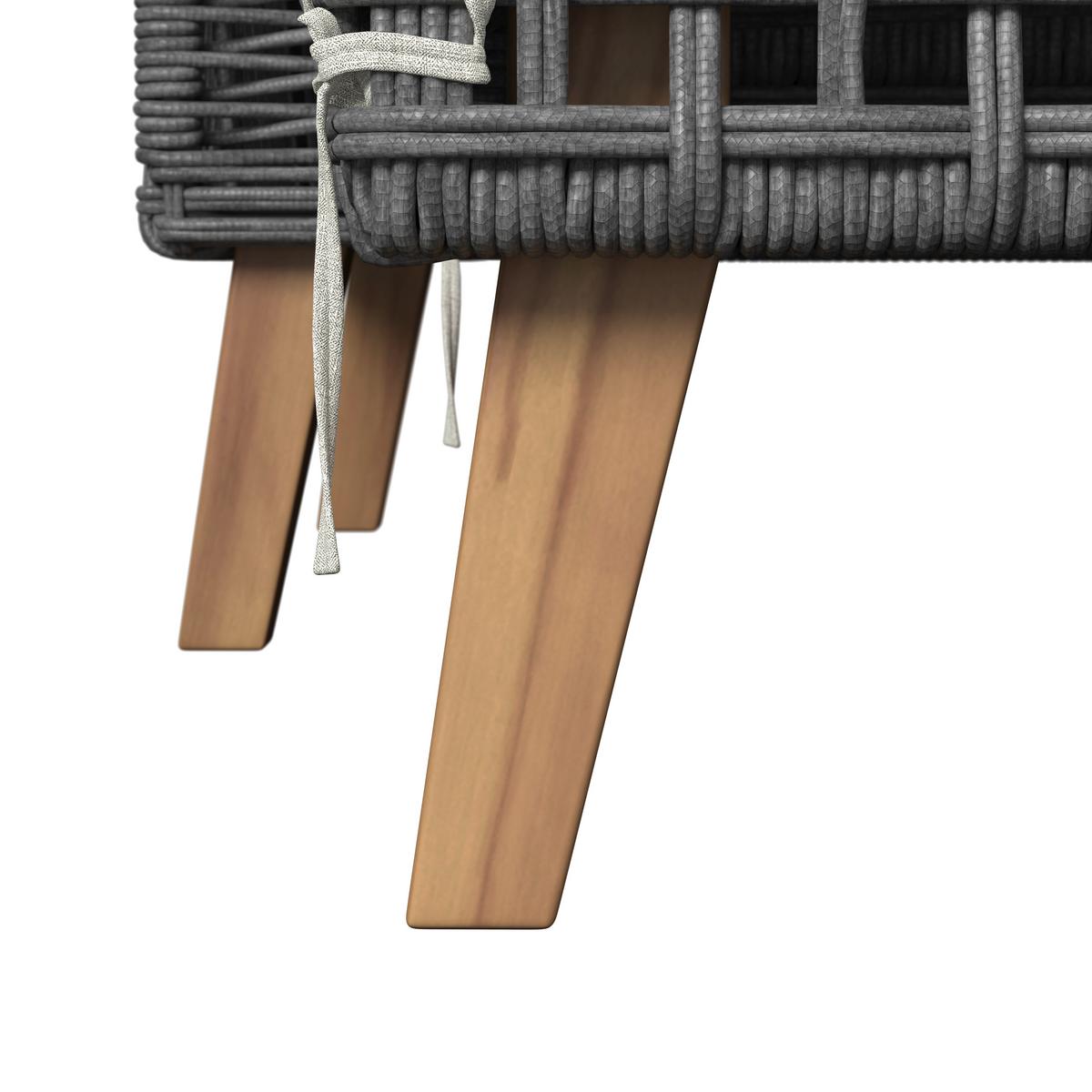 TERASOVÁ SEDACIA SÚPRAVA MARILOU - farba akácie/sivá, Modern, kov/drevo - Bessagi Garden