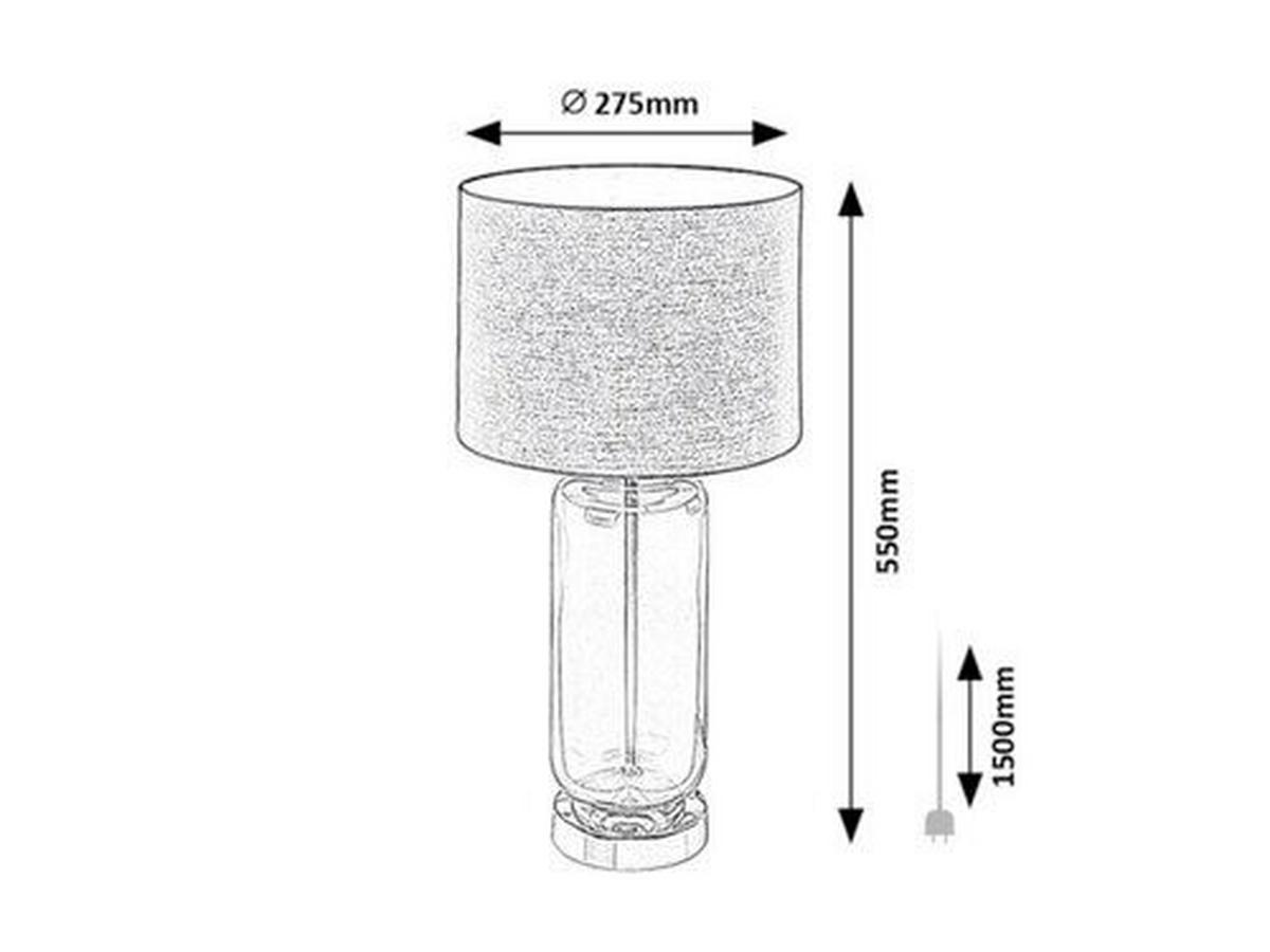 STOLNÁ LAMPA RIEN - sivá, Design, kov/textil (55/27.5cm)