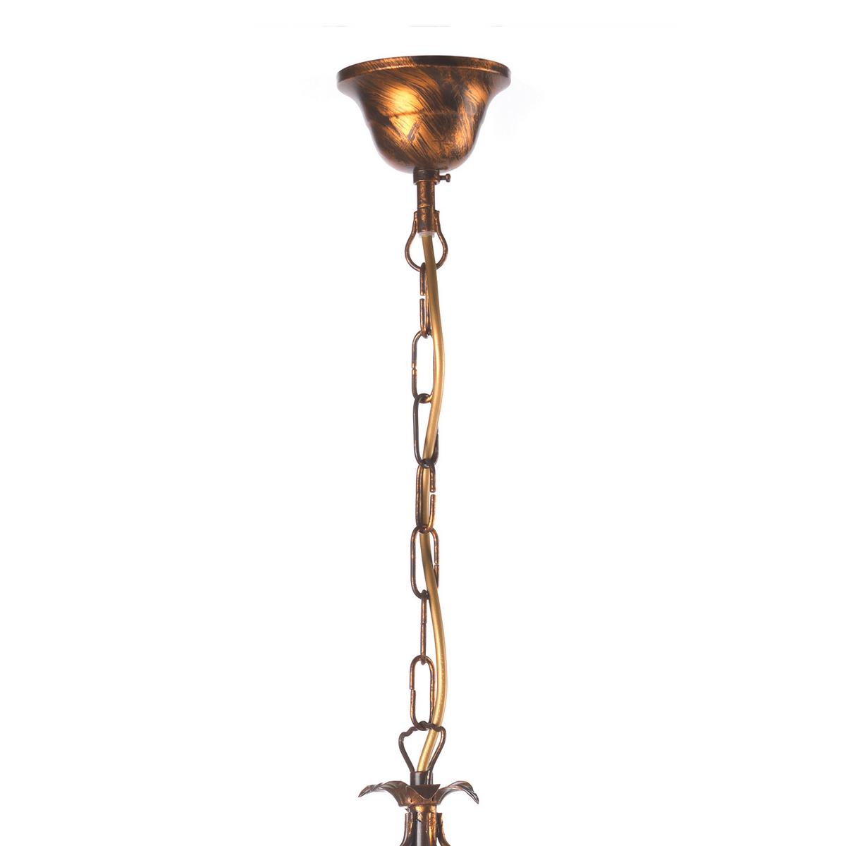 Kristall-Hängeleuchte 4669/5b - Bronzefarben, KONVENTIONELL, Glas/Metall (60/105cm)