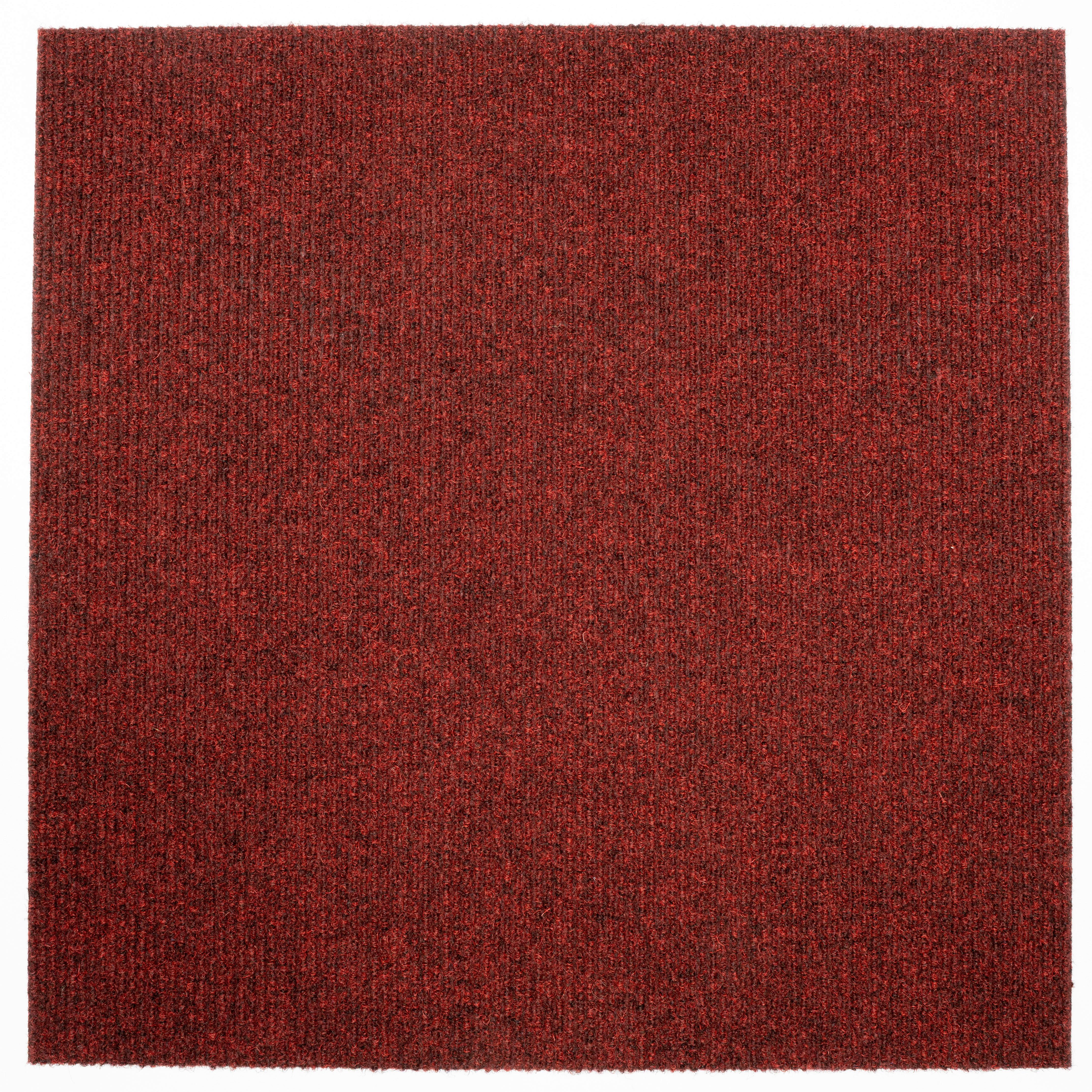 Teppichfliese Rot Solid Rib 50x50 Cm Florhöhe 2,5 Mm - Basics, Textil (50/50cm)