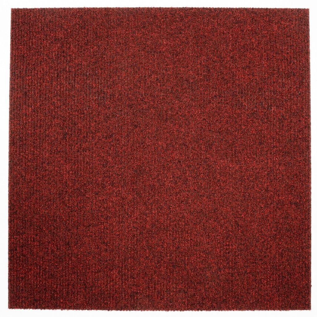 Teppichfliese Rot Solid Rib 50x50 cm Florhöhe 2,5 mm