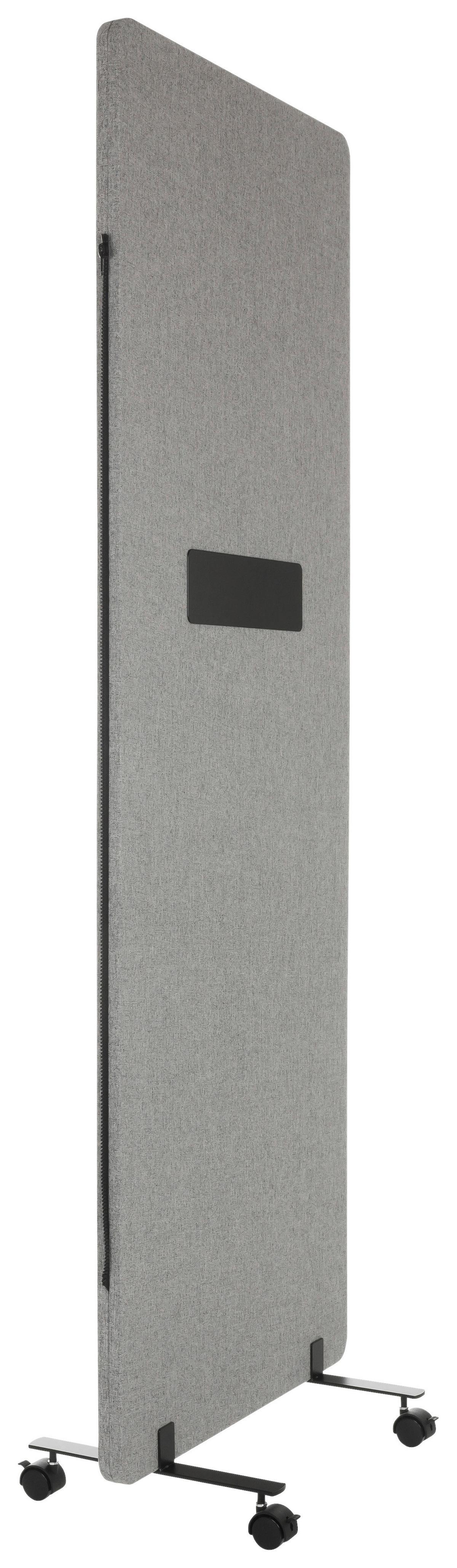 Trennwand Flexmiut Wb - Klar/Hellgrau, Basics, Kunststoff/Textil (60/177/3cm) - MID.YOU