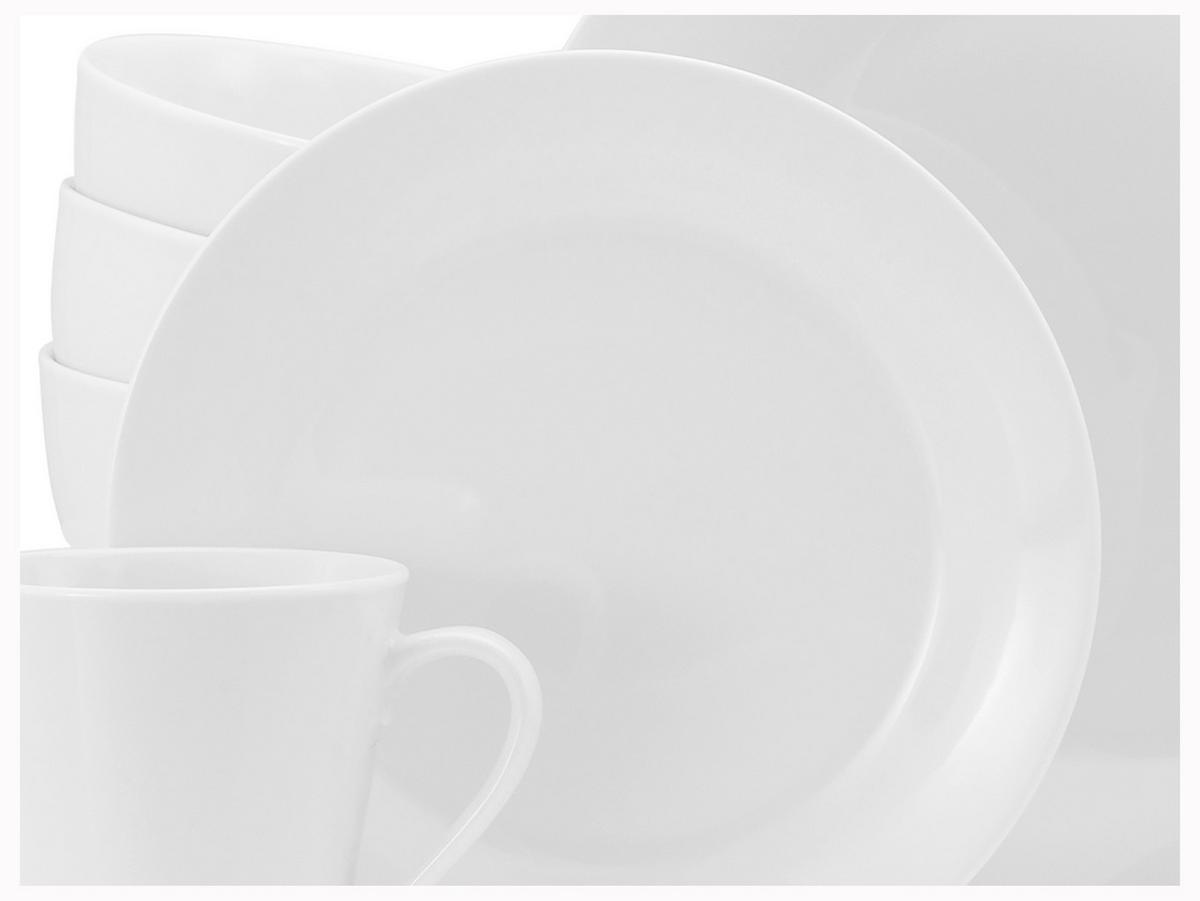 Kombiservice Porzellan, Weiß, 42-Teilig - Weiß, Basics, Keramik - Creatable