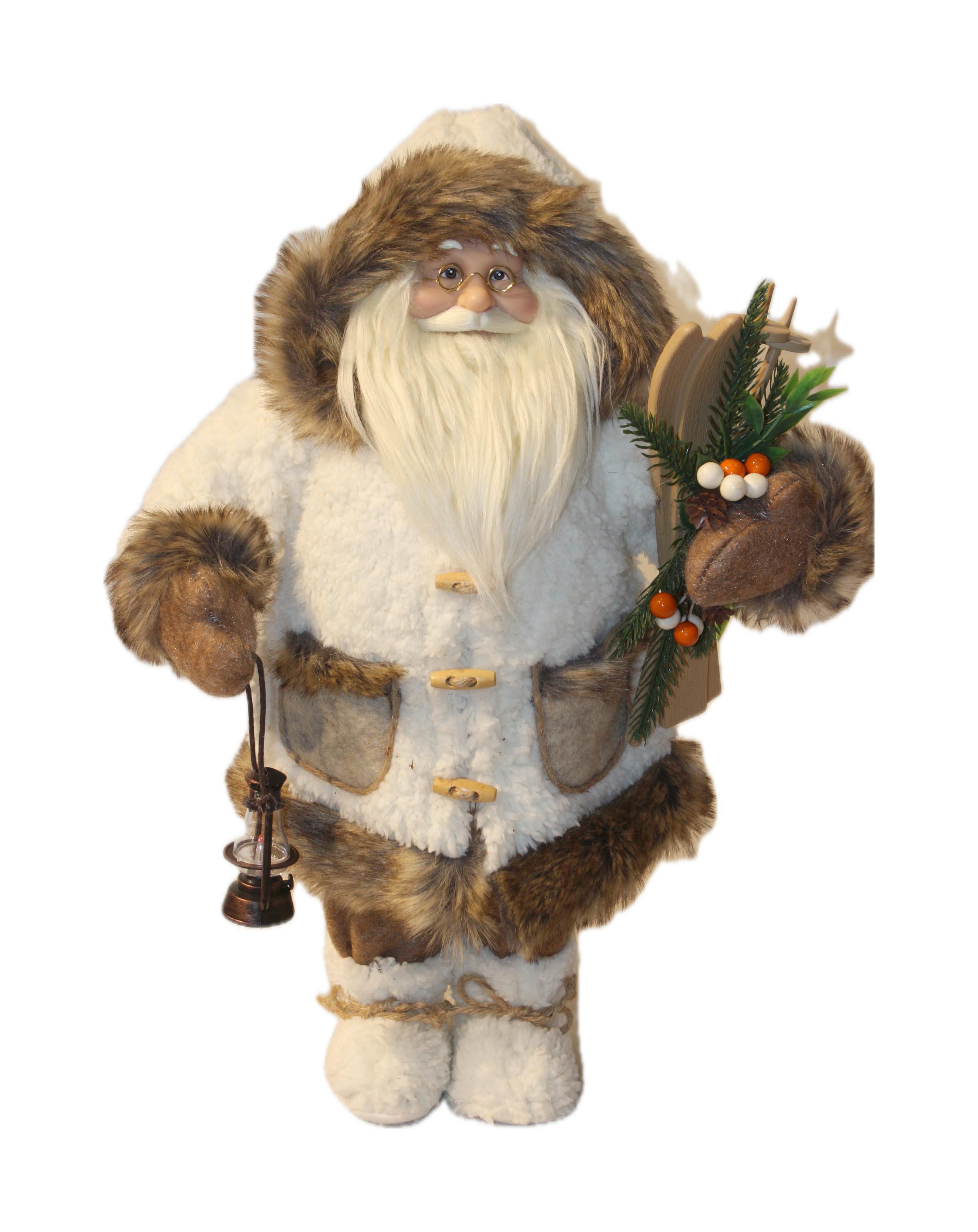 Weihnachtsmann Charly - Rot/Braun, KONVENTIONELL, Kunststoff/Textil (22/17/45cm) - Luca Bessoni