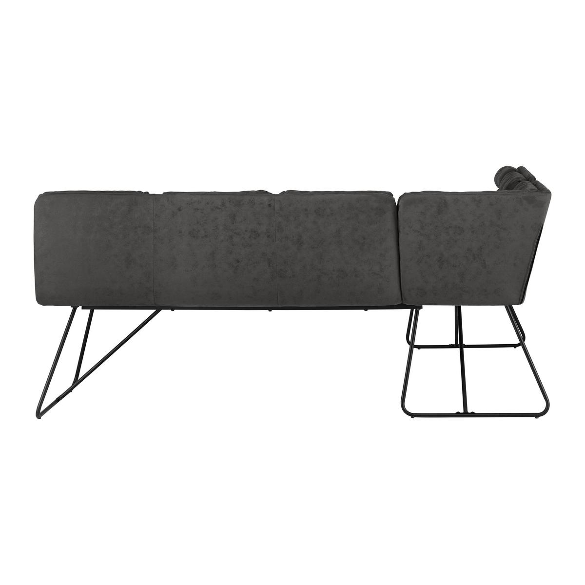 Rohová lavice KONA tmavěšedá - černá/tmavě šedá, Moderní, kov/dřevo (154/201cm) - P & B