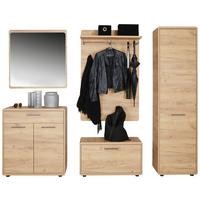 Garderoben-Set Fontana Eiche Gold Dekor 5--Teilig. - Eichefarben, MODERN, Holzwerkstoff (252/198/32cm)