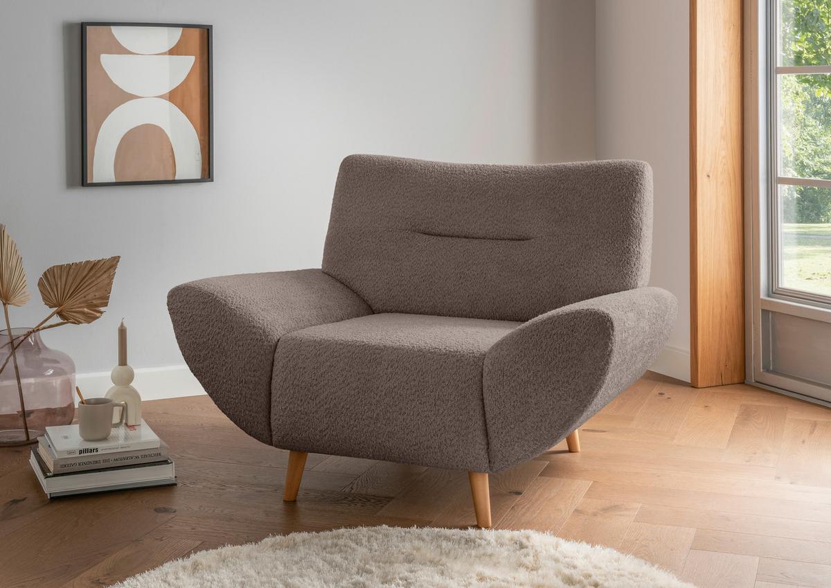 Sessel Drago, Taupe B: 111 Cm - Taupe/Wildeiche, KONVENTIONELL, Textil (111/81/90cm) - MID.YOU