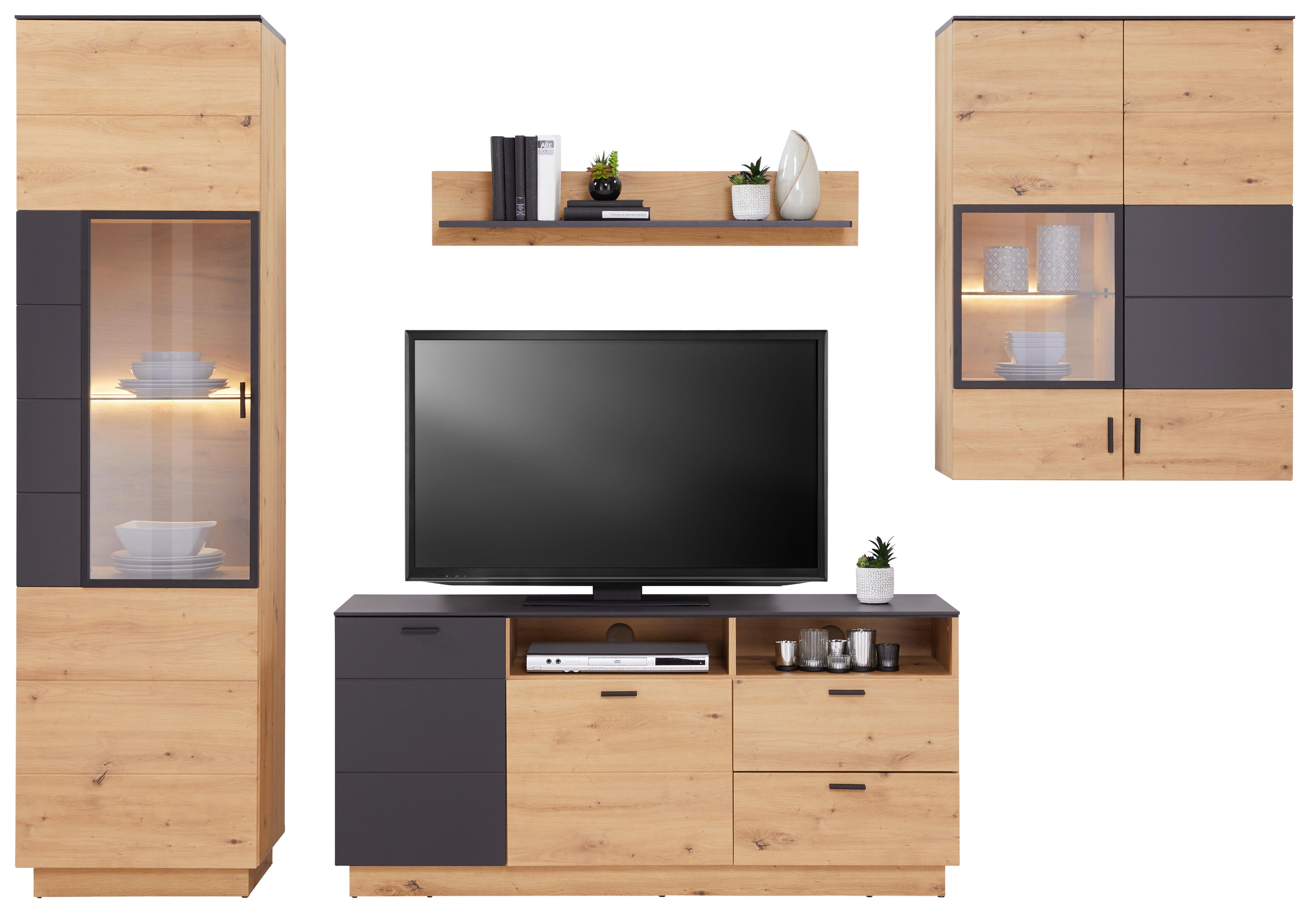 Wohnkombination Modern 4 -teilig. Tonale 2, Eiche Dekor/grau