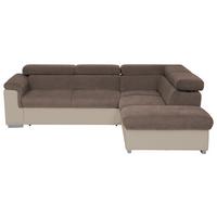 Ecksofa mit Schlaffunktion + Bettkasten Milla Taupe/Sand - Taupe/Sandfarben, Basics, Holz/Textil (252/217cm) - MID.YOU