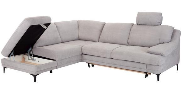 Ecksofa mit Bettfunktion und Bettkasten Mimi Grau - Schwarz/Grau, MODERN, Textil (220/260cm) - Luca Bessoni