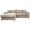 Ecksofa Funny S Links Hellbraun, Schenkel:180x265 Cm - Hellbraun/Schwarz, Basics, Textil (180/265cm) - Livetastic