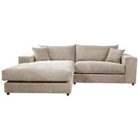 Ecksofa Funny S Links Hellbraun, Schenkel:180x265 Cm - Hellbraun/Schwarz, Basics, Textil (180/265cm) - Livetastic
