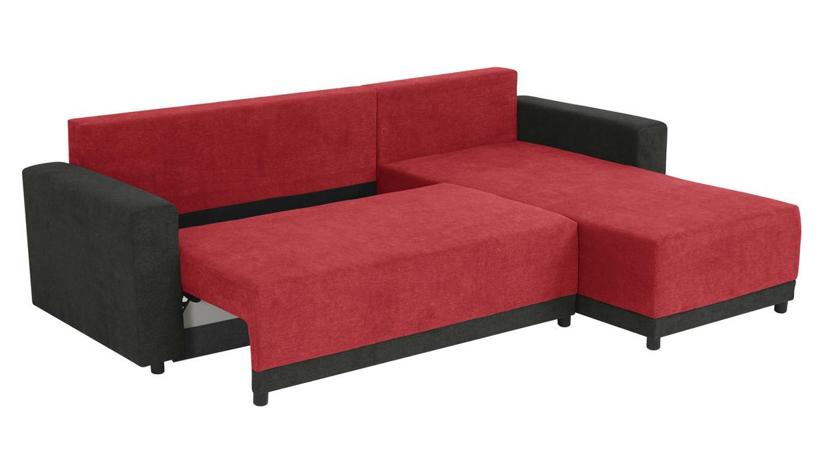Ecksofa Time Anthrazit, Rot S: 178x248 Cm - Anthrazit/Rot, Design, Textil (178/248cm) - MID.YOU